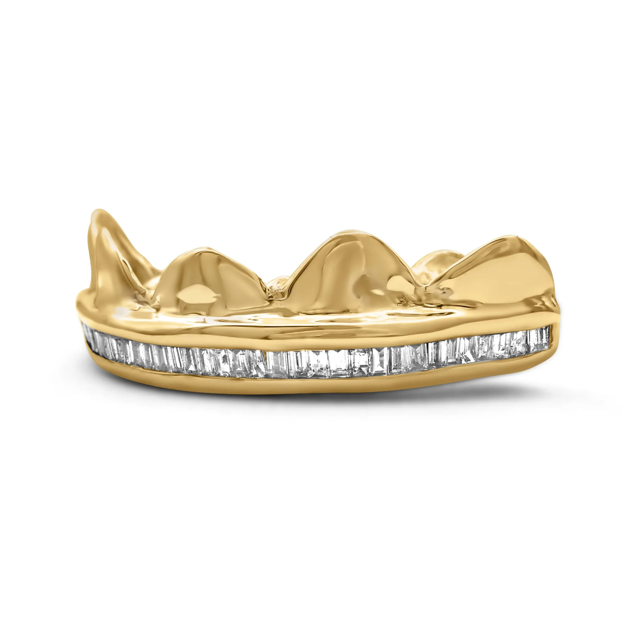 14K Yellow Gold Baguette Row (Top) Grill