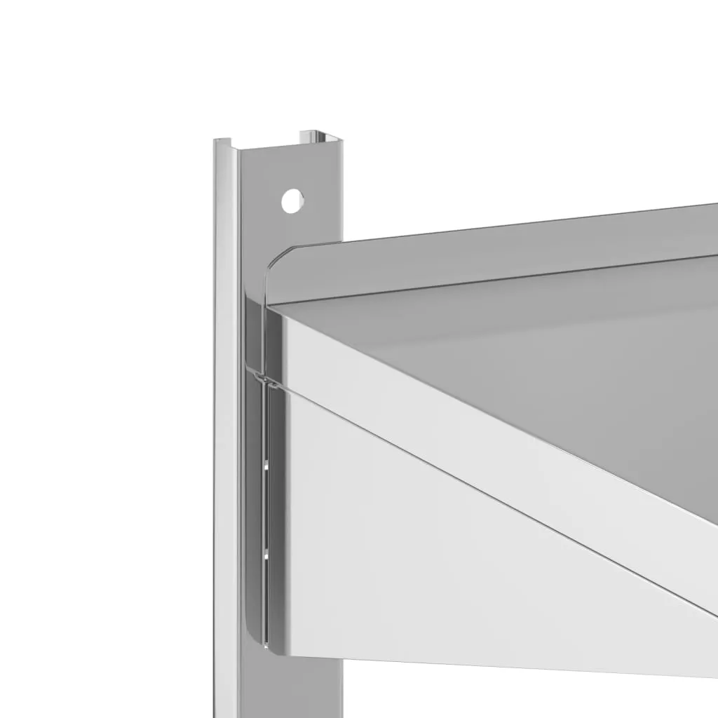 2-Tier Wall Shelf 75x30x60 cm Silver Stainless Steel