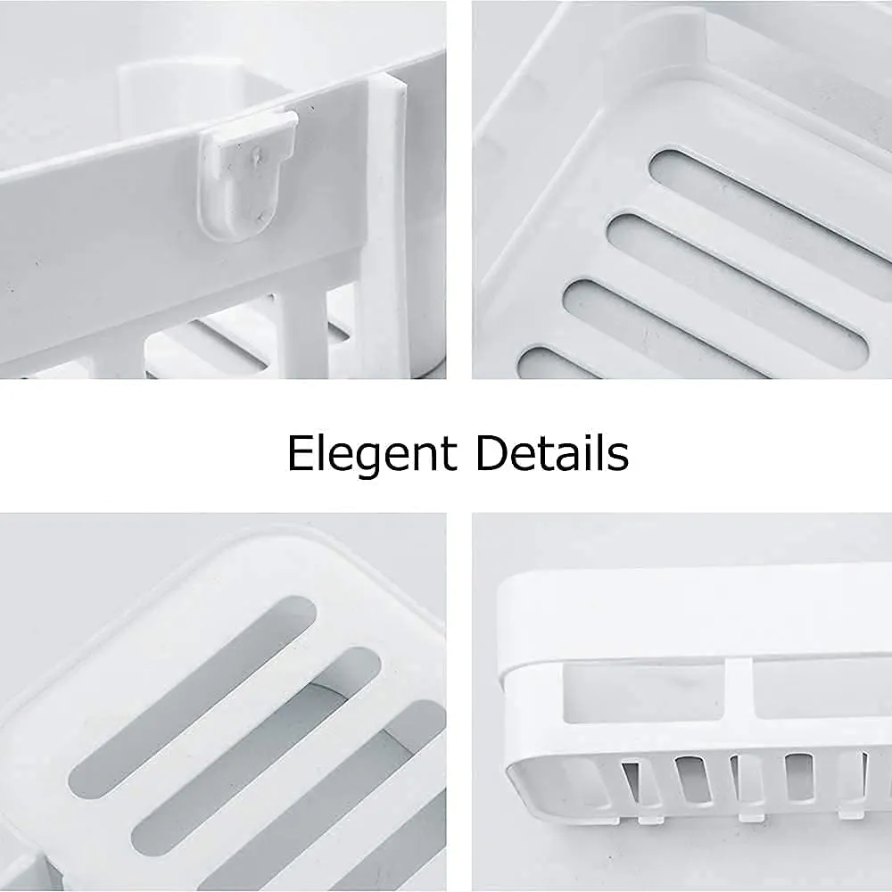 ADL PASSION Wall Mounted Plastic Self Adhesive Bathroom Shelf/Bathroom Organizer/Bathroom Accessories/Bathroom Shelf for Wall/Wall Mounted Shelf (White)