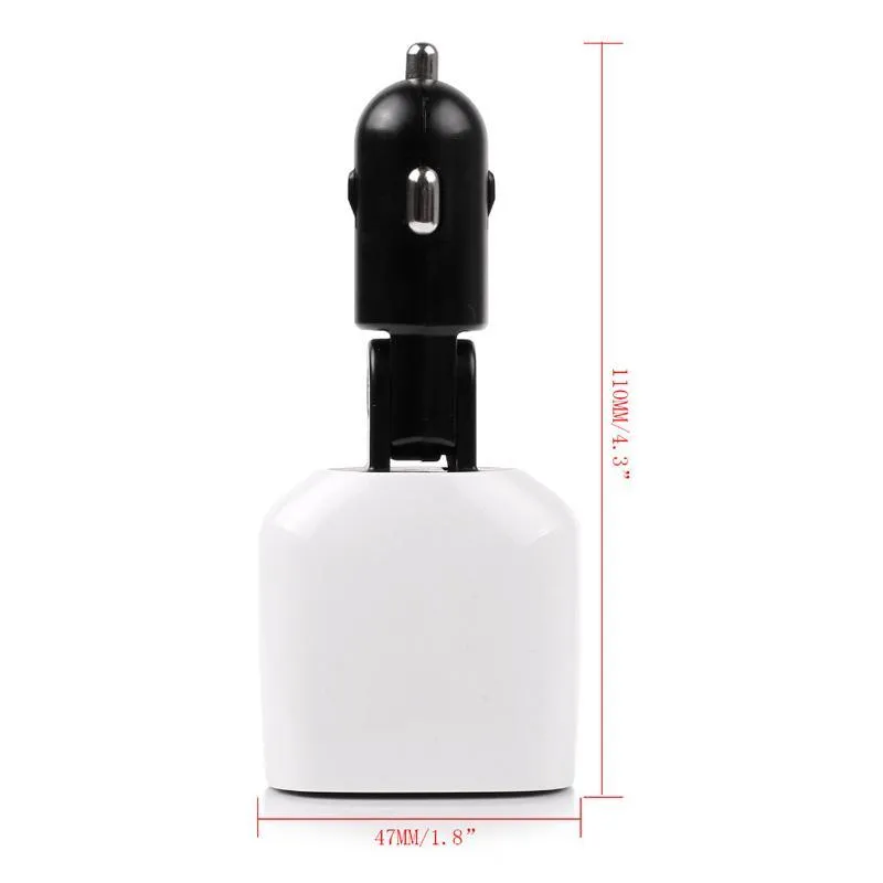 ANLUD Universal Dual USB Car Charger LED Screen 3.4A Cars Voltage Monitoring Display