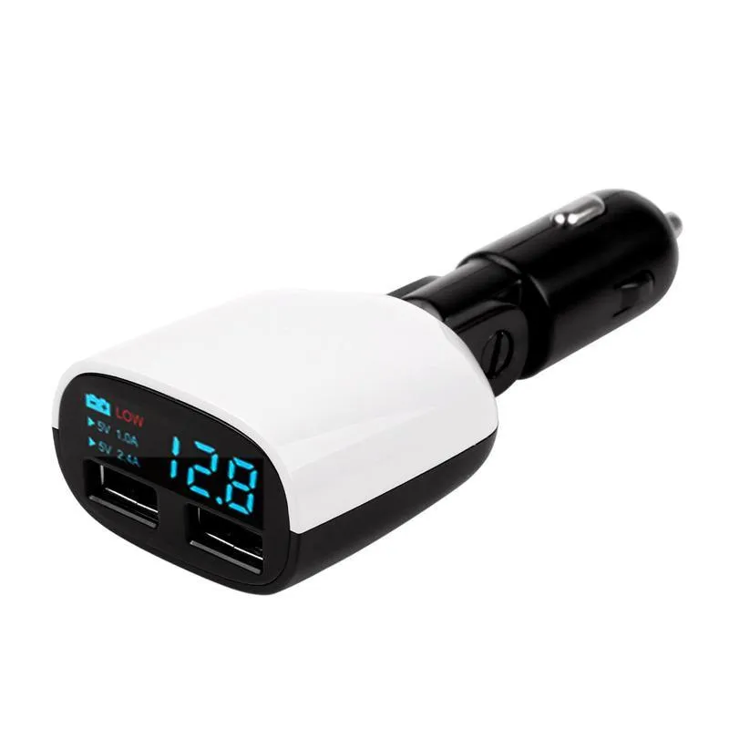 ANLUD Universal Dual USB Car Charger LED Screen 3.4A Cars Voltage Monitoring Display