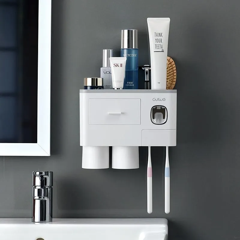 Bathroom Accessories Automatic Toothpaste Dispenser Toothbrush Holder