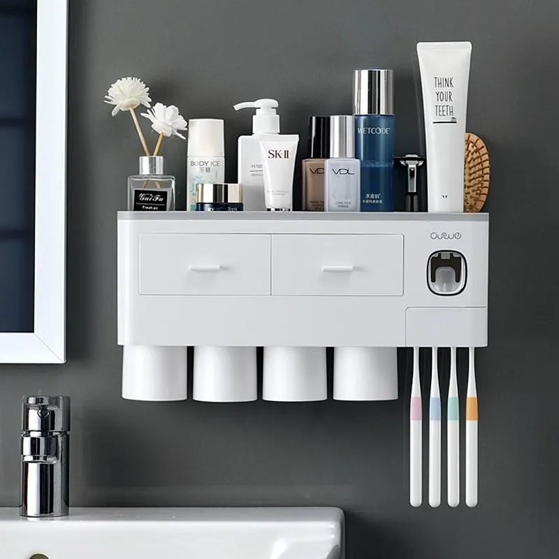 Bathroom Accessories Automatic Toothpaste Dispenser Toothbrush Holder