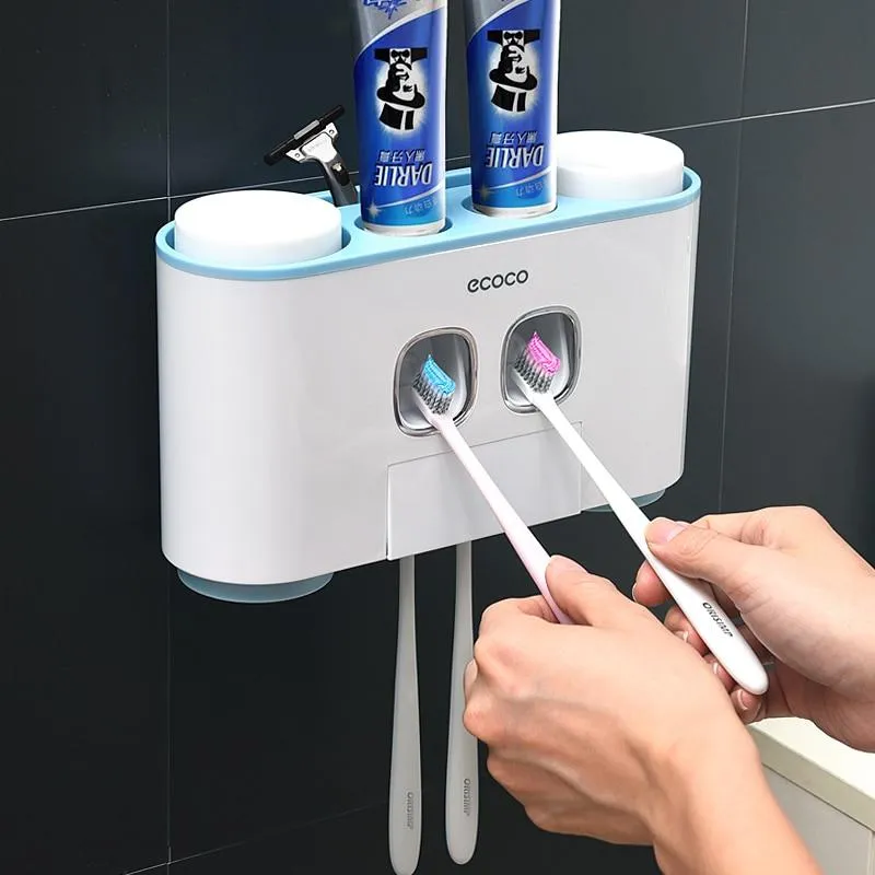 Bathroom Accessories Automatic Toothpaste Dispenser Toothbrush Holder