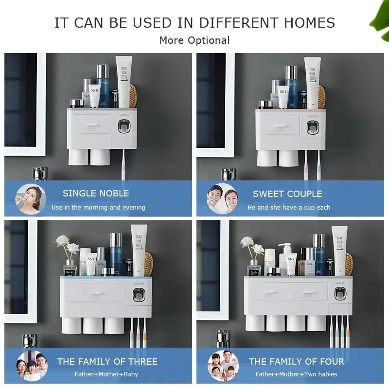 Bathroom Accessories Automatic Toothpaste Dispenser Toothbrush Holder