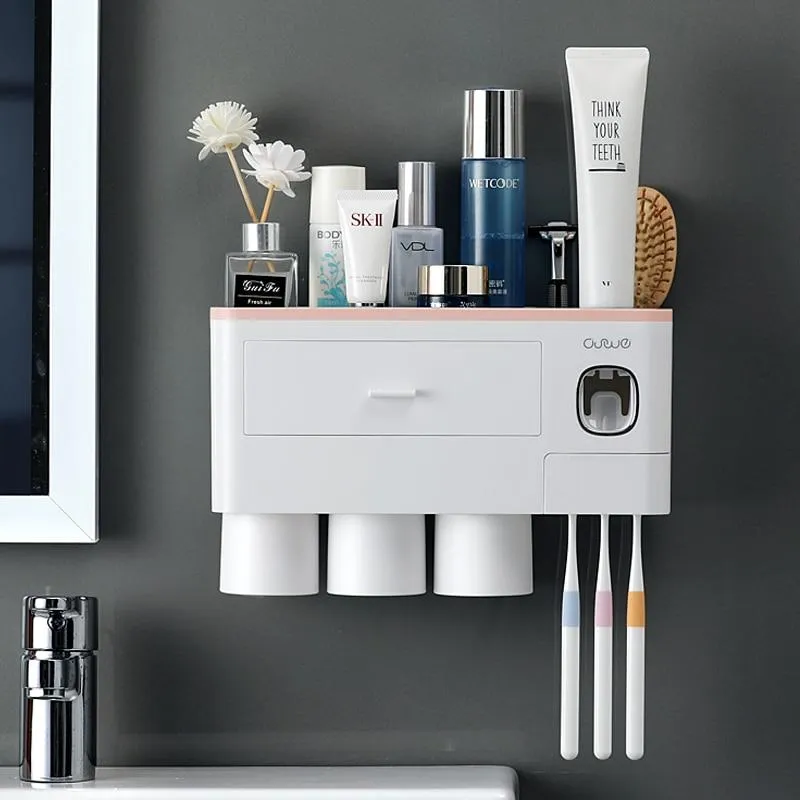 Bathroom Accessories Automatic Toothpaste Dispenser Toothbrush Holder