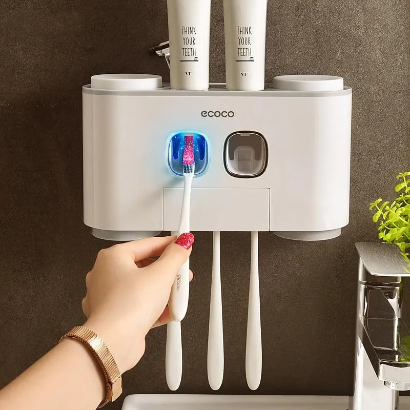 Bathroom Accessories Automatic Toothpaste Dispenser Toothbrush Holder