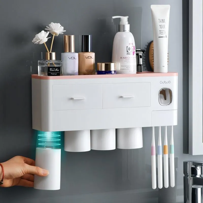 Bathroom Accessories Automatic Toothpaste Dispenser Toothbrush Holder