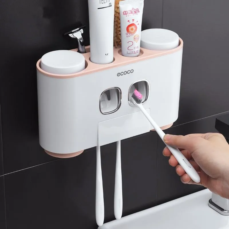 Bathroom Accessories Automatic Toothpaste Dispenser Toothbrush Holder