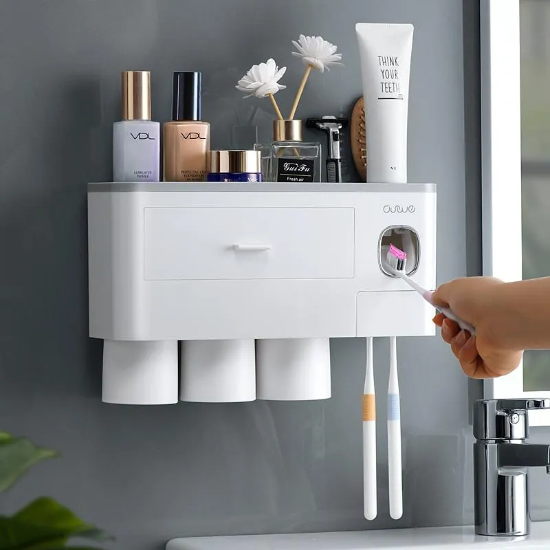 Bathroom Accessories Automatic Toothpaste Dispenser Toothbrush Holder