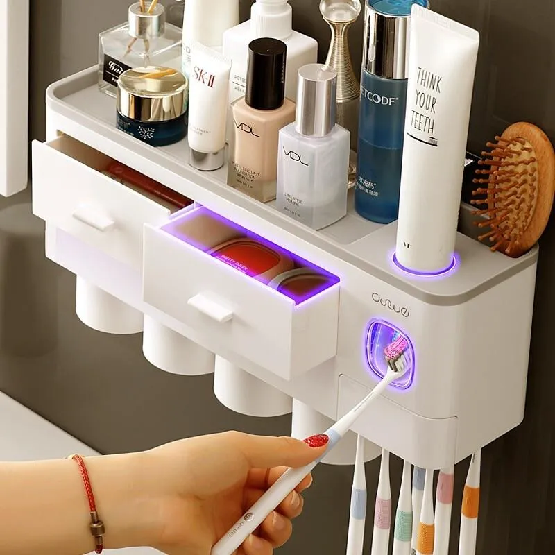 Bathroom Accessories Automatic Toothpaste Dispenser Toothbrush Holder
