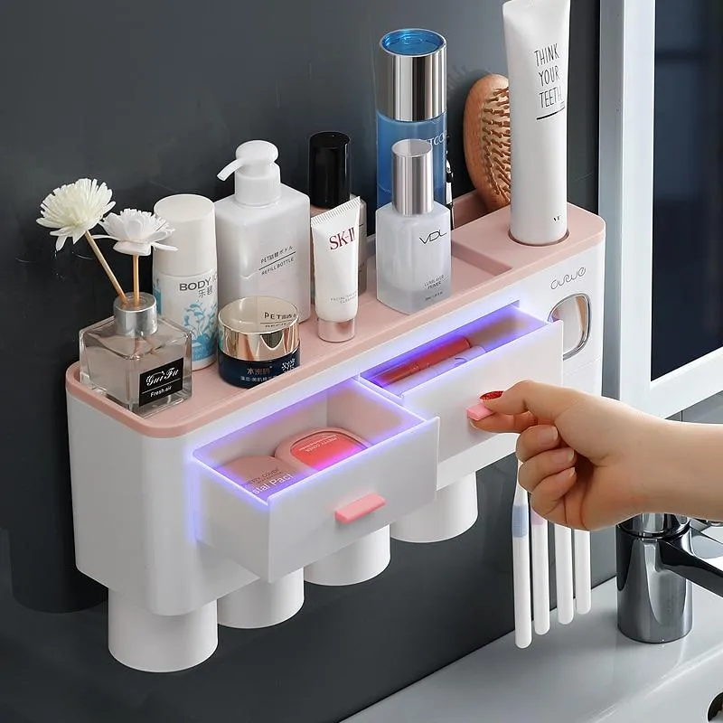 Bathroom Accessories Automatic Toothpaste Dispenser Toothbrush Holder