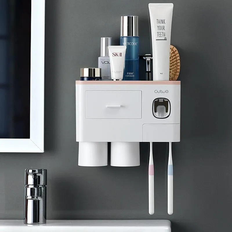 Bathroom Accessories Automatic Toothpaste Dispenser Toothbrush Holder