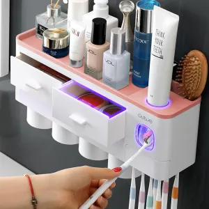 Bathroom Accessories Automatic Toothpaste Dispenser Toothbrush Holder