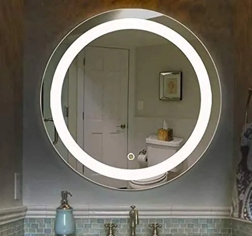 Bungalow Mercer Led Mirror for Bathroom with Antifog and Triple Touch (White/Warm White/Cool White) Color, Dimmable with Rust & Termite Proof Frame, CRI 80  | 60 Cm Round|