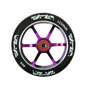 Crisp Scooters Drilled Alloy 125mm Wheel, Purple/Black
