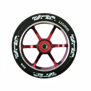 Crisp Scooters Drilled Alloy 125mm Wheel, Red/Black