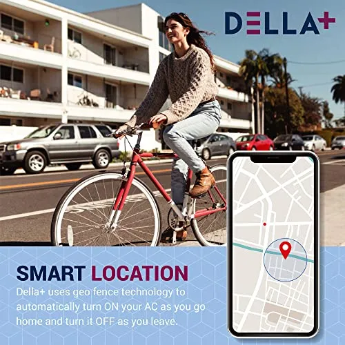 DELLA 12000 BTU Energy Saving Window Air Conditioner, Cools Up to 550 Sq. Ft., GEO Location, AC Unit with WIFI Smart Controls, Remote, Dehumidifier, Fan, Reusable Filter, Easy Install Kit