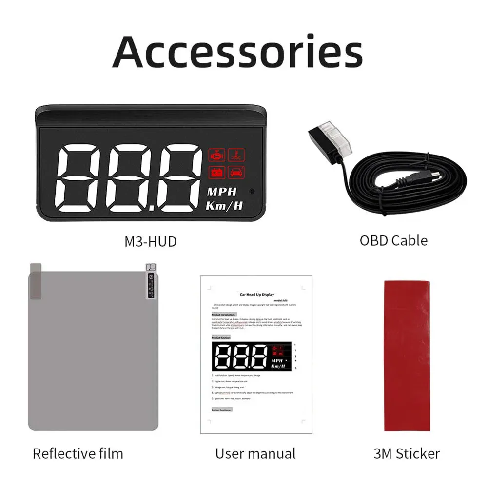 Digital HUD System Windshield Car Speedometer