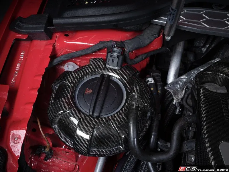 ECS TUNING - Black Carbon Fiber Expansion Tank Cover Kit