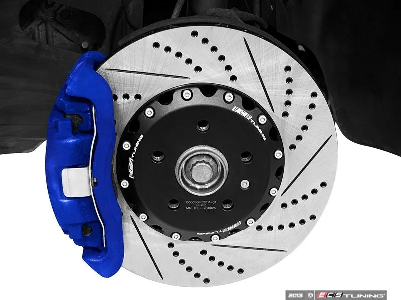 ECS TUNING - Front Cross-Drilled & Slotted 2-Piece Semi-Floating Brake Rotors - Pair (345x30)