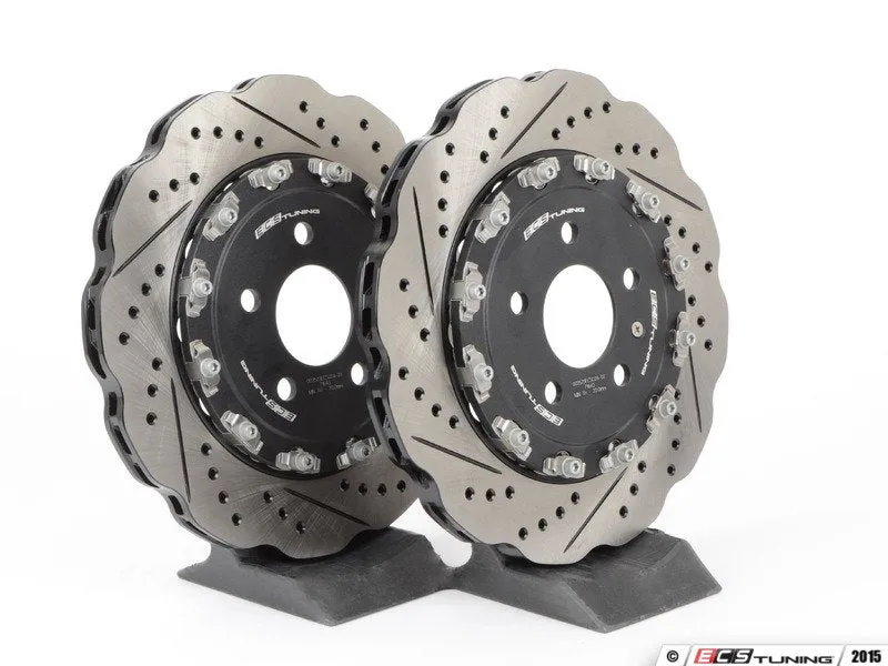 ECS TUNING - Rear 2-Piece Tru-Float Wave Brake Rotors - Pair (330x22)