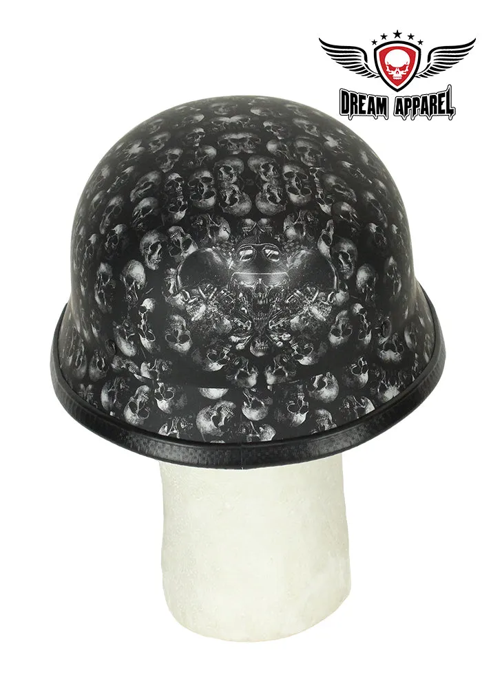 Grey Flat Skull Graveyard German Novelty Helmet
