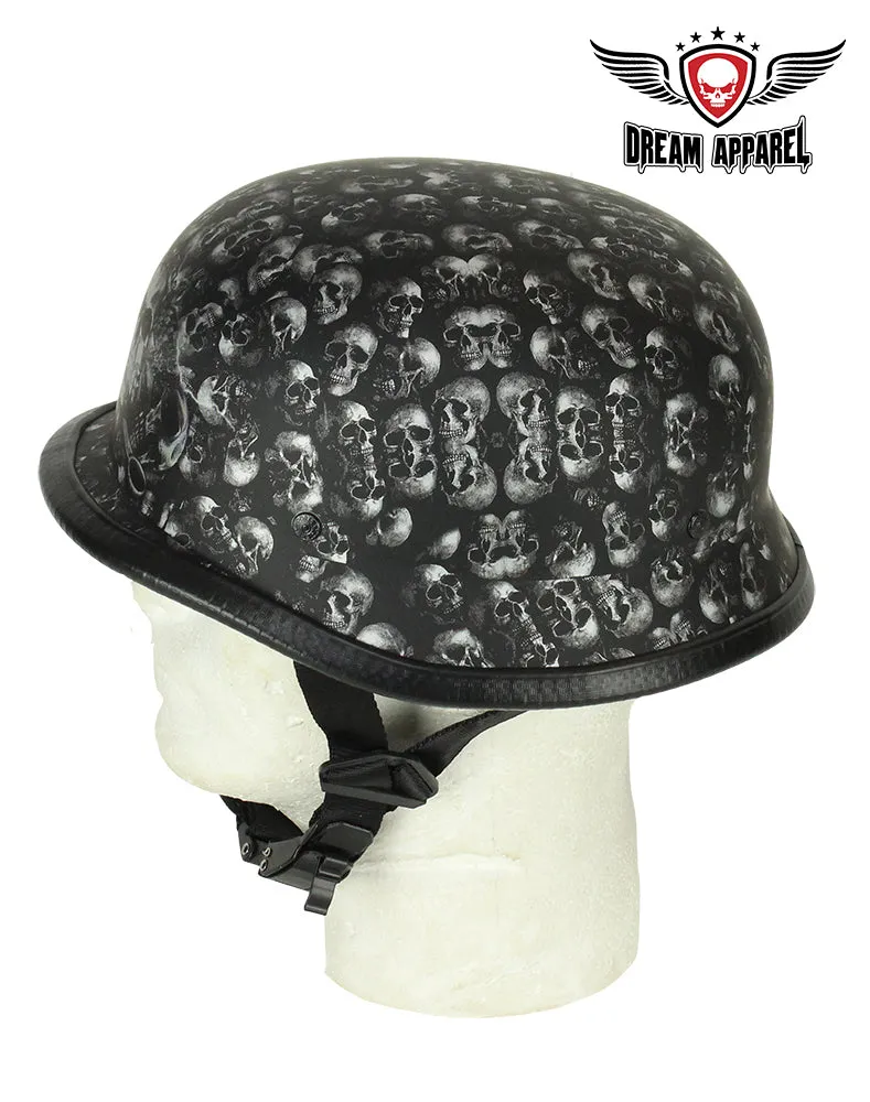 Grey Flat Skull Graveyard German Novelty Helmet