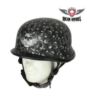 Grey Flat Skull Graveyard German Novelty Helmet