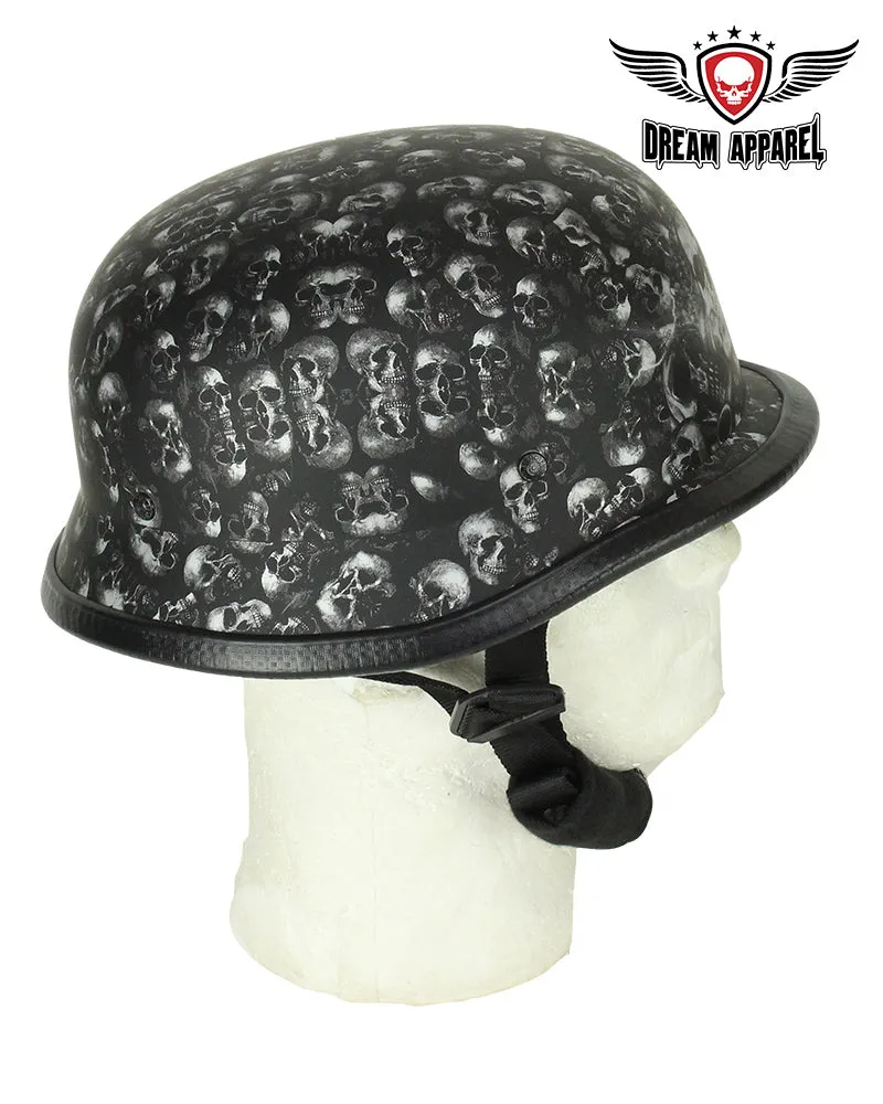 Grey Flat Skull Graveyard German Novelty Helmet