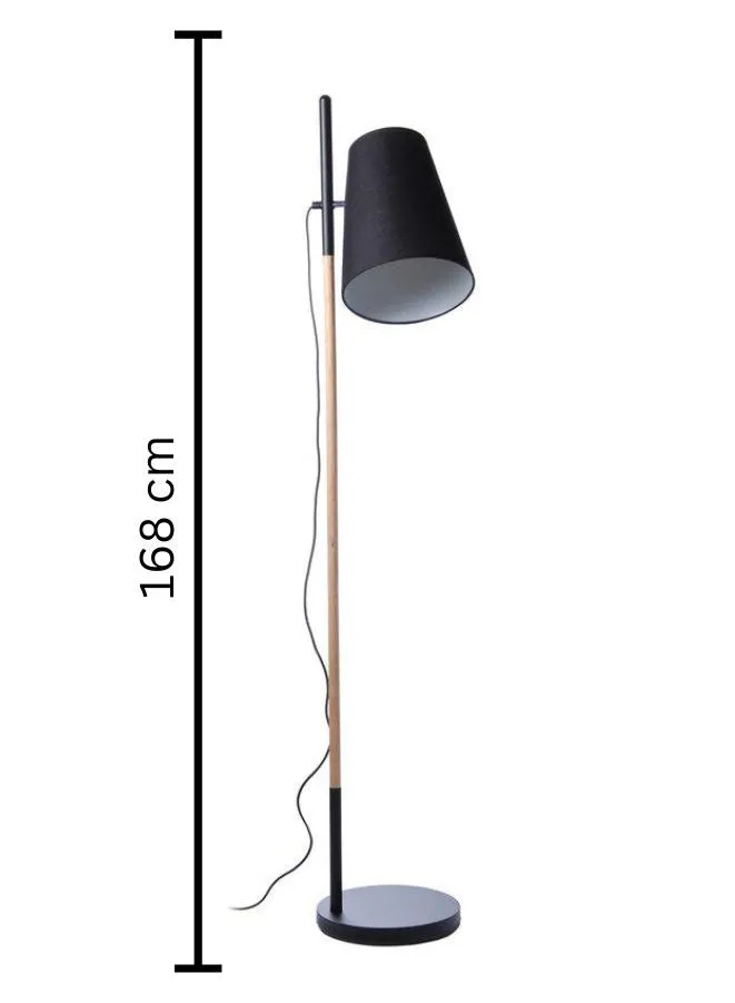 Hideout Floor Lamp - Sophisticated Black Matte and Oak Finish