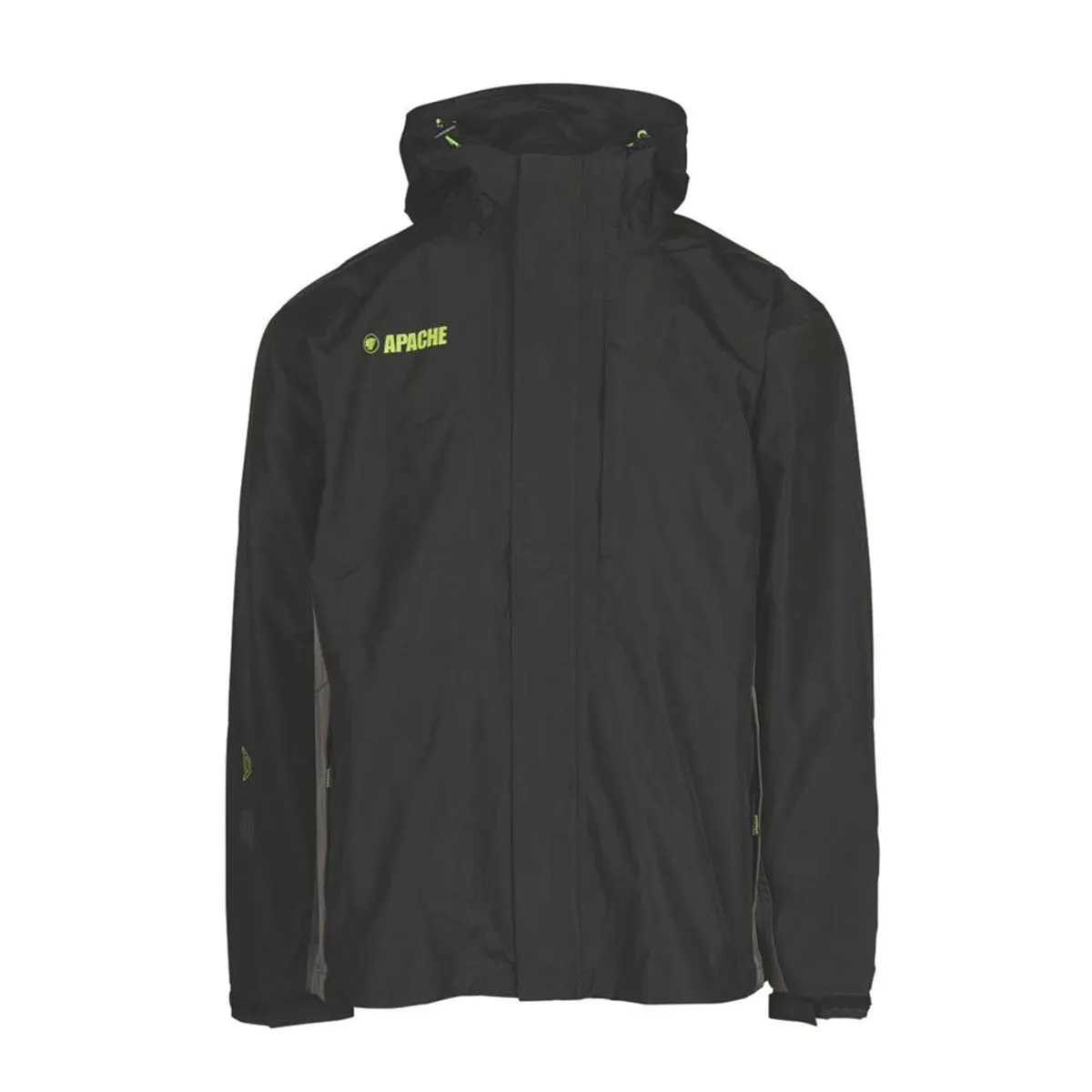 Jacket Mens Black Regular Fit Waterproof Black Grey Adjustable Hood Medium