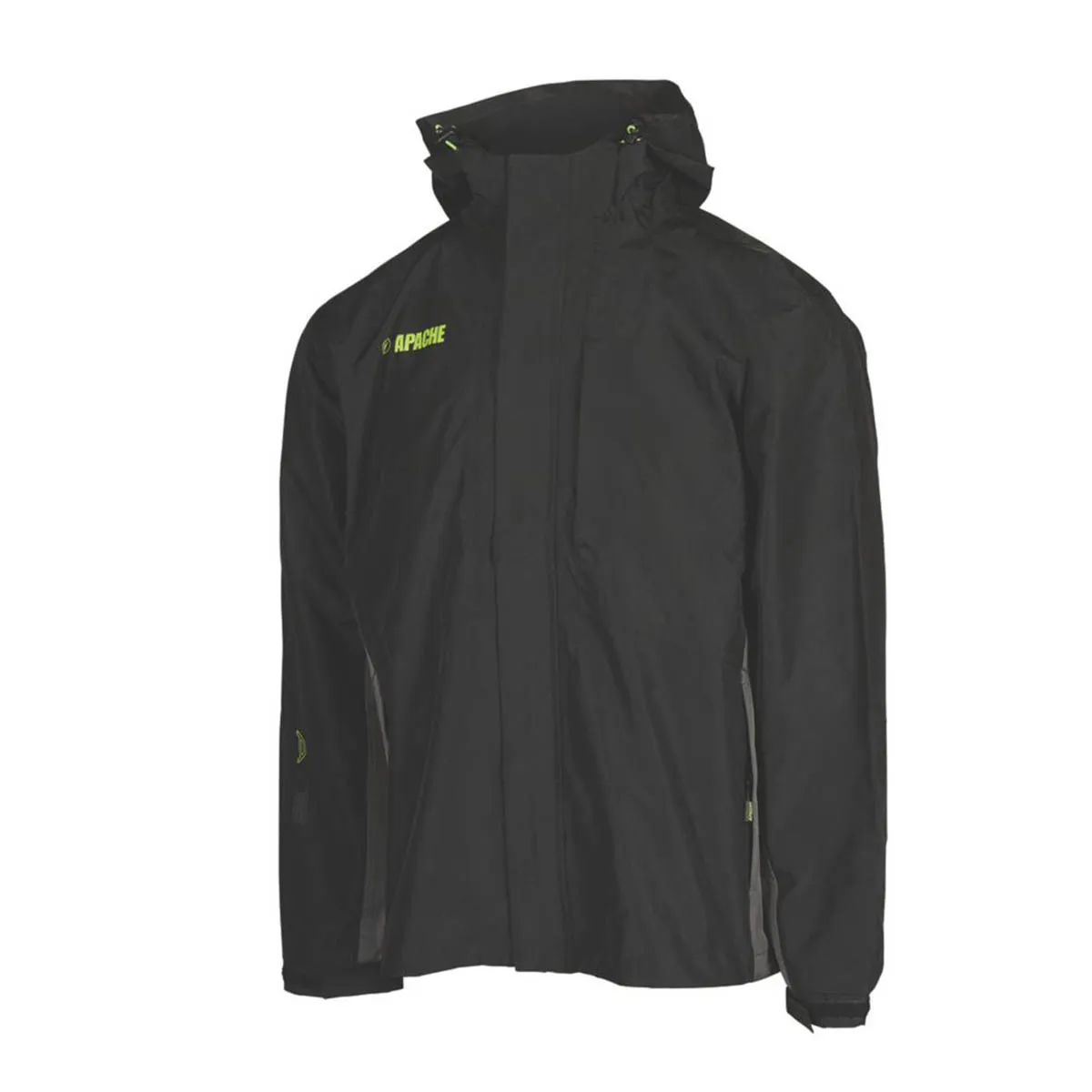 Jacket Mens Black Regular Fit Waterproof Black Grey Adjustable Hood Medium