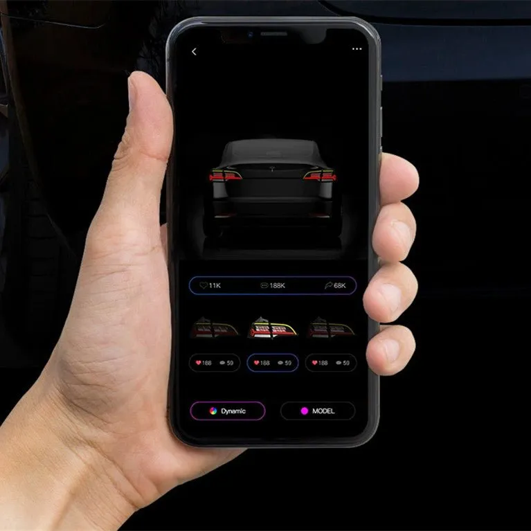 LED APP-Controlled Letter Tail Lights For Tesla Model 3/Y