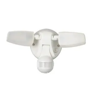 LED Motion-Activated Flood Light, Twin Head, 1000 Lumens, White