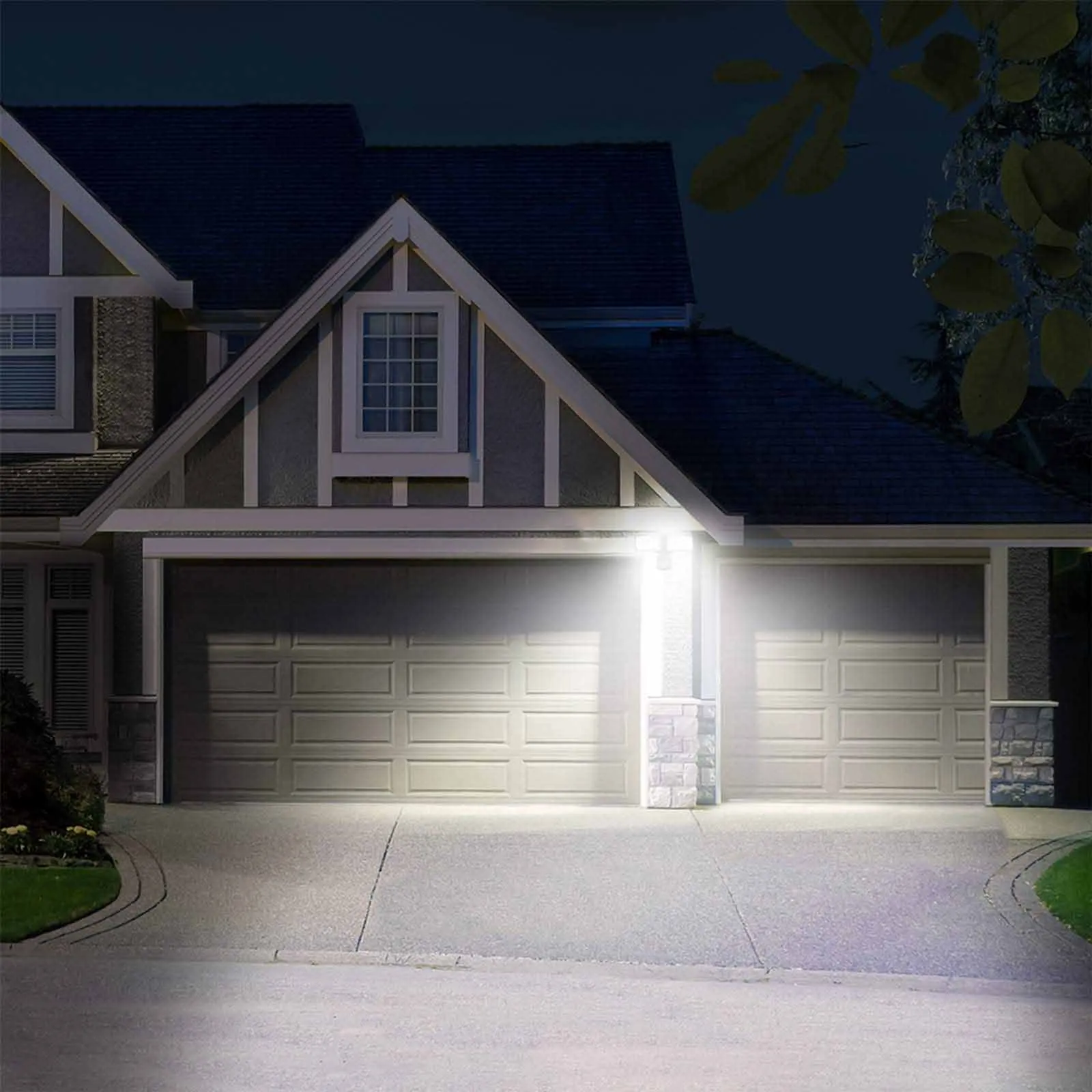 Lepower-tec 28W Motion Detector Security Lights 2 Adjustable Heads 3000LM