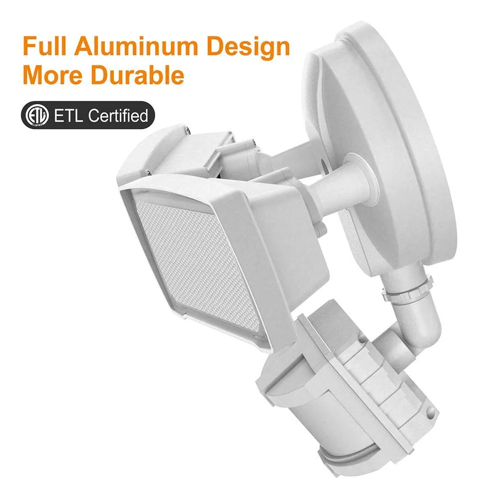 Lepower-tec 28W Motion Detector Security Lights 2 Adjustable Heads 3000LM