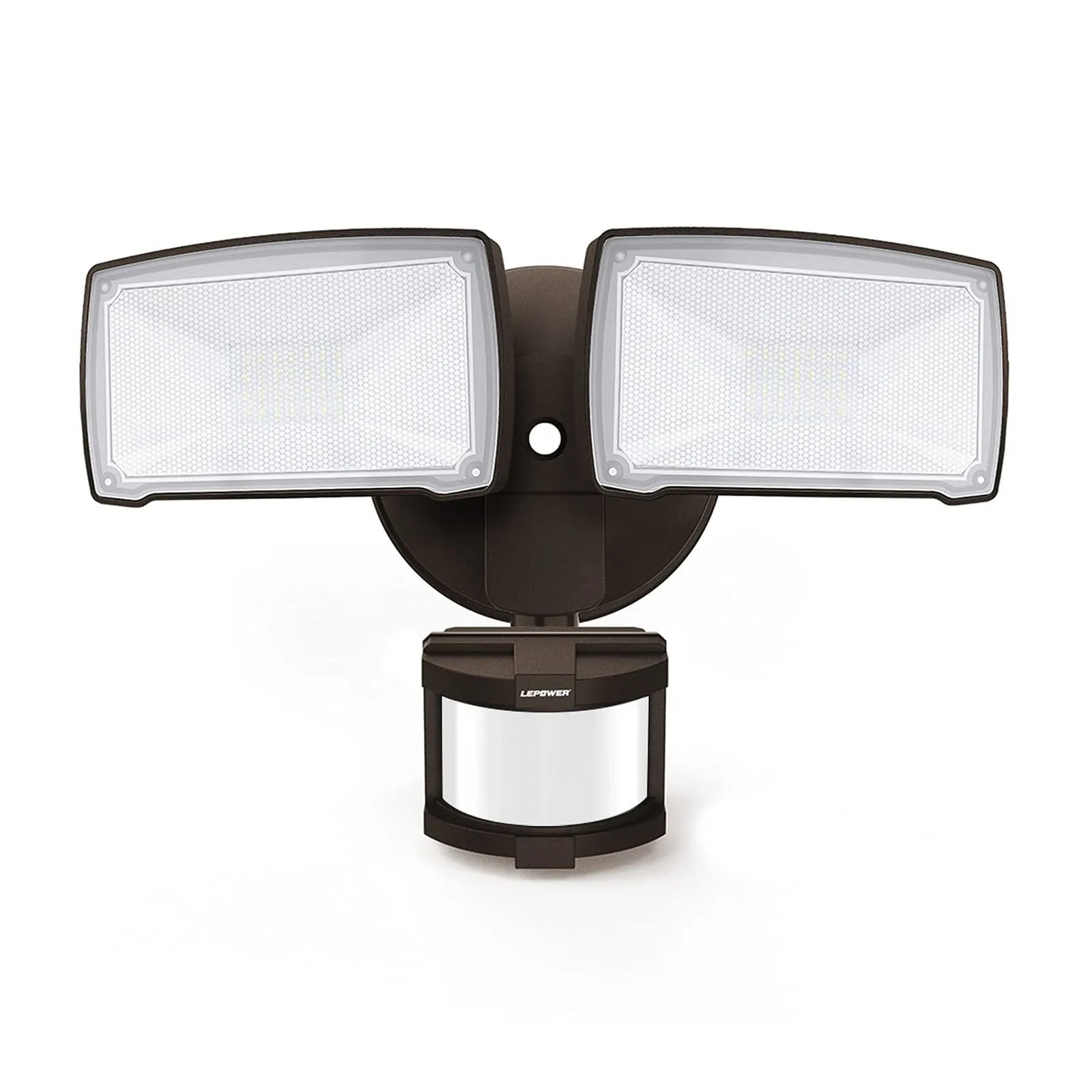 Lepower-tec 28W Motion Detector Security Lights 2 Adjustable Heads 3000LM