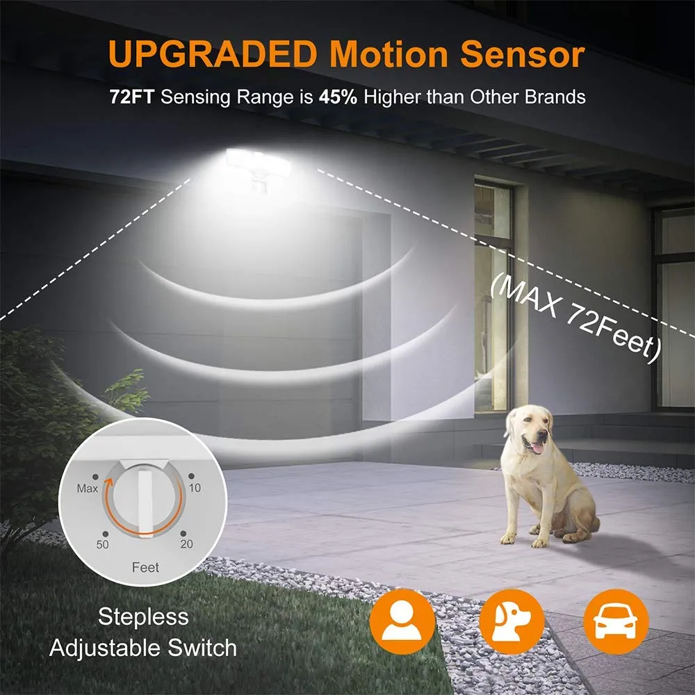 Lepower-tec 28W Motion Detector Security Lights 2 Adjustable Heads 3000LM