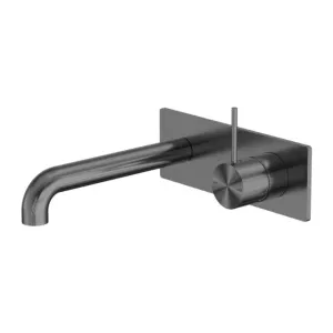 Nero Mecca Wall Basin/Bath Mixer Handle Up 120mm Gun Metal
