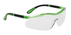Portwest Neon Safety Glasses Wrap Around Spectacle (pack of 10 pairs) - PS34