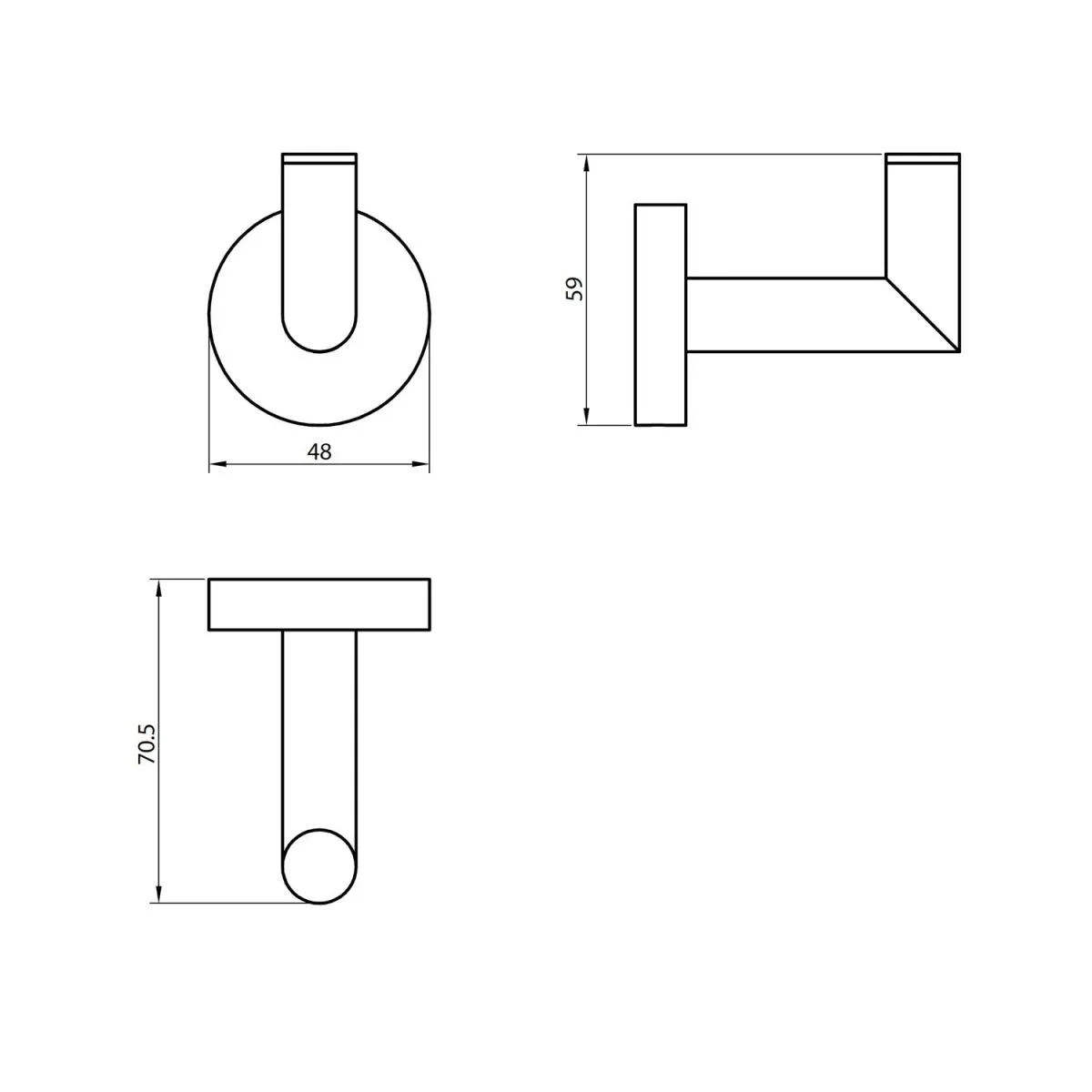 Scudo Delta Robe Hook in Chrome