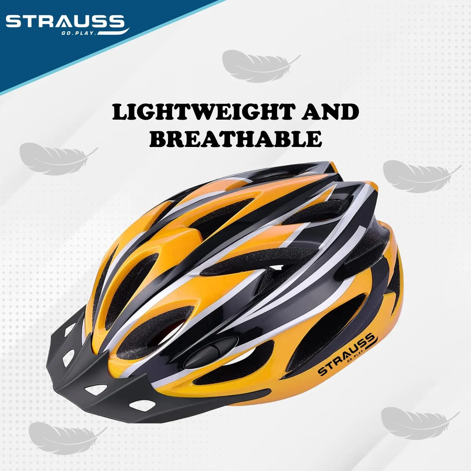 Strauss Adjustable Cycling & Skating Helmet with Detachable Visor & Safety Light | Light Weight with Ventilation | Adjustable Strap, Comfortable Chin Pad | Ideal for Men, Women & Kids (Black/Yellow)