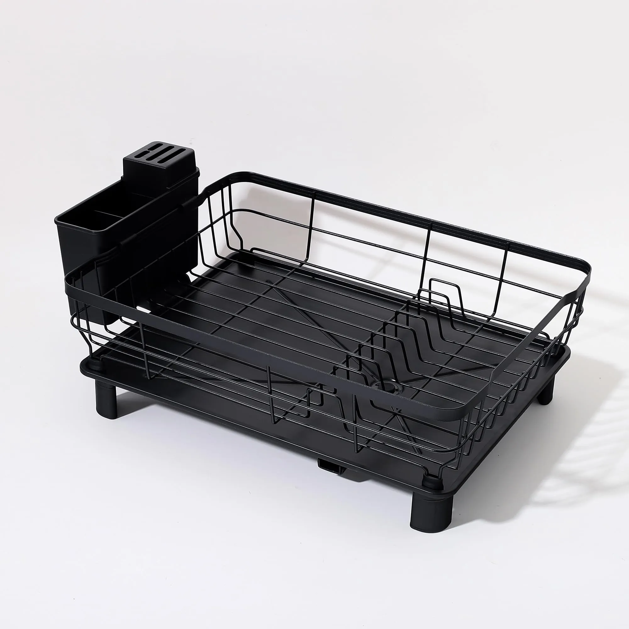 UMAI Iron Kitchen Rack with Utensils Basket Drainer | Dish Drainer Basket for Kitchen | Multipurpose Kitchen Stand | Large Capacity |Space Saving Kitchen Accessories Items | Black