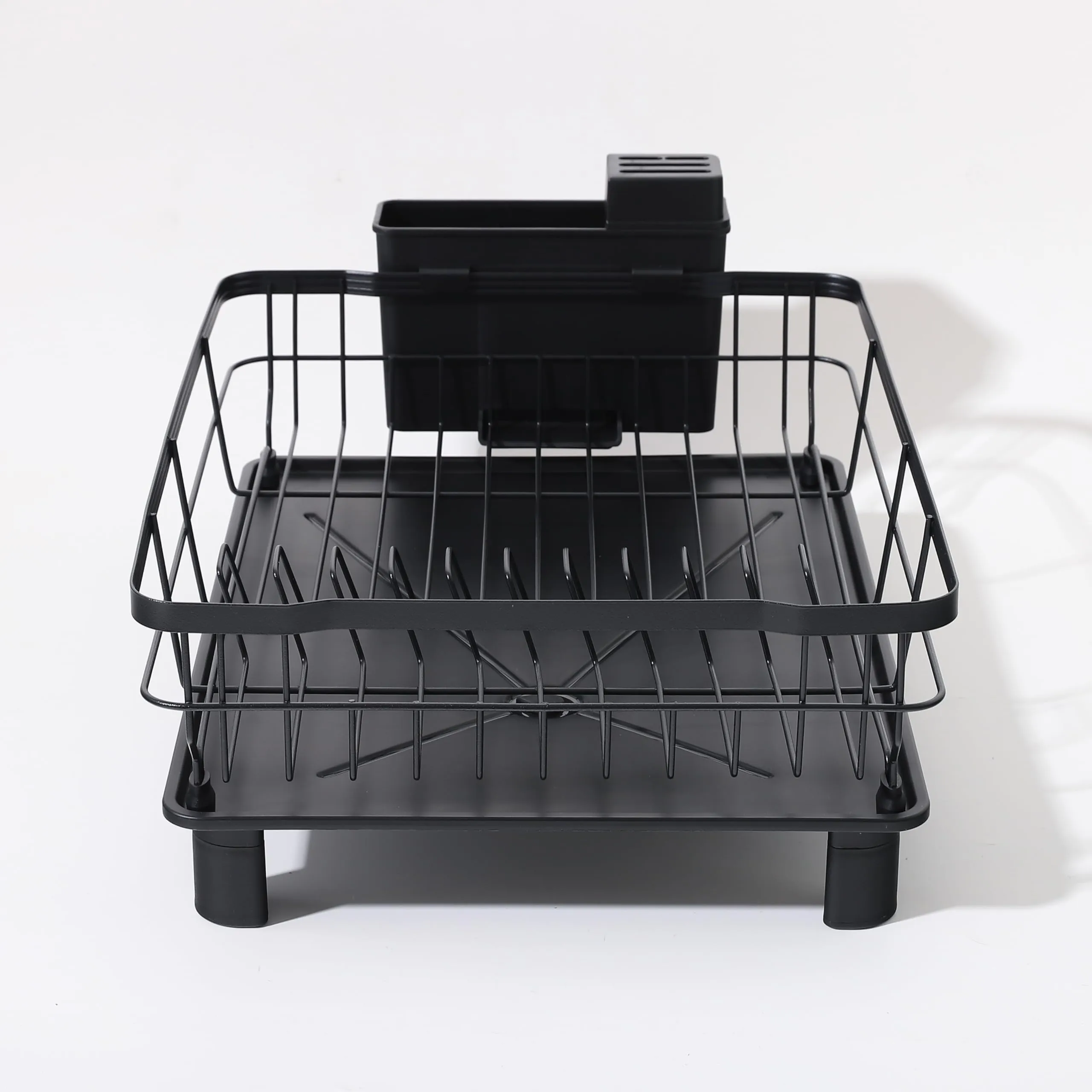UMAI Iron Kitchen Rack with Utensils Basket Drainer | Dish Drainer Basket for Kitchen | Multipurpose Kitchen Stand | Large Capacity |Space Saving Kitchen Accessories Items | Black