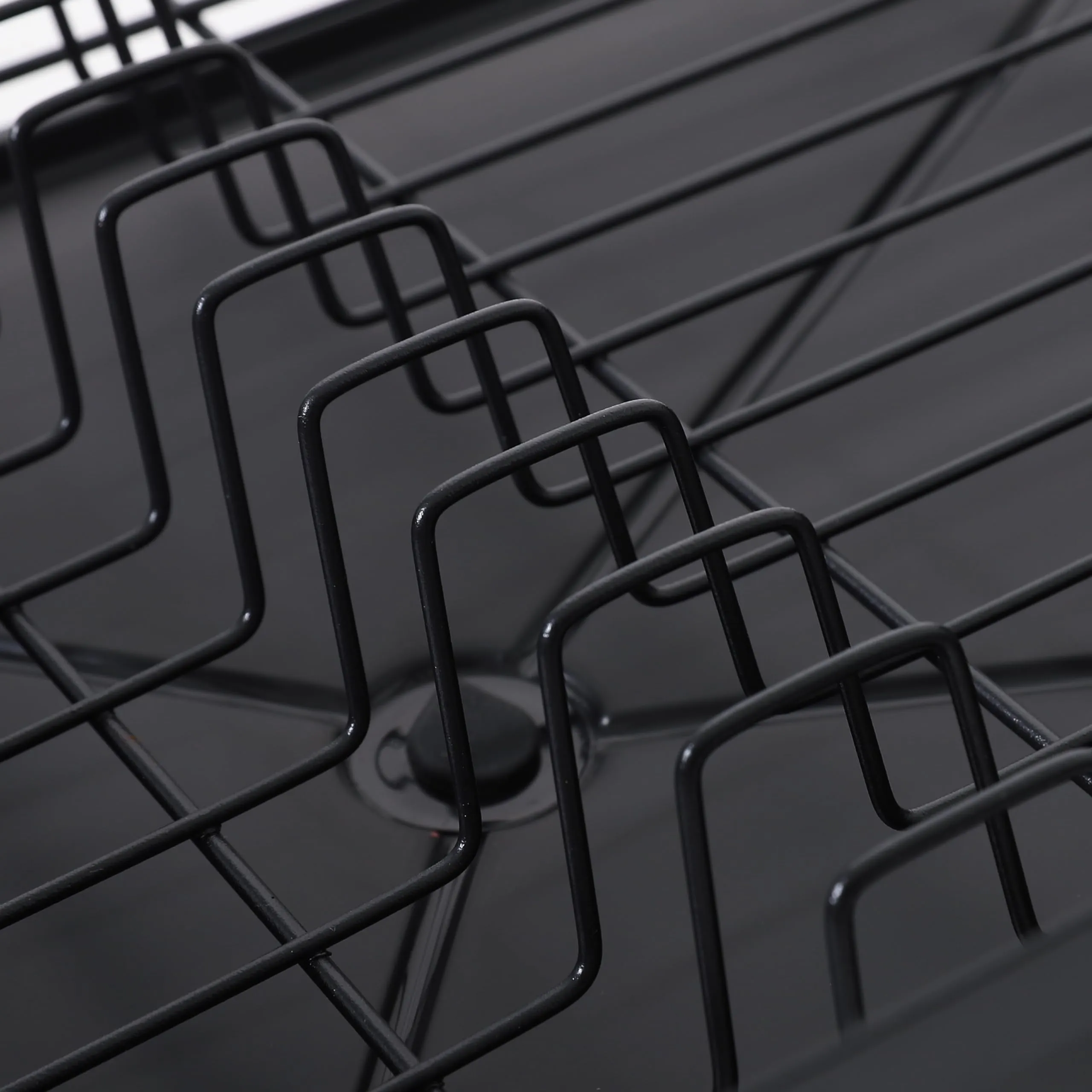 UMAI Iron Kitchen Rack with Utensils Basket Drainer | Dish Drainer Basket for Kitchen | Multipurpose Kitchen Stand | Large Capacity |Space Saving Kitchen Accessories Items | Black
