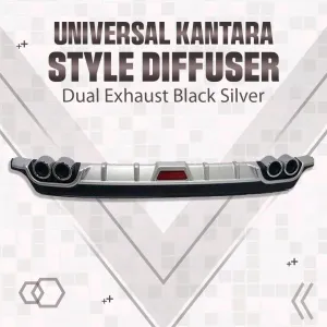Universal Kantara Style Diffuser Dual Exhaust Black Silver