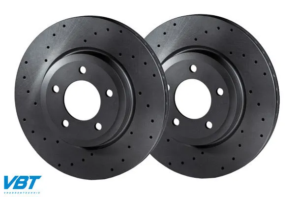 VBT Cross Drilled 278x23mm Front Brake Discs (5552459225D) (Ford Fiesta MK6)