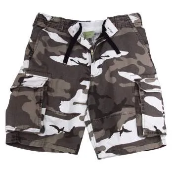Vintage Style Camo Paratrooper Cargo Shorts