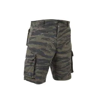 Vintage Style Camo Paratrooper Cargo Shorts